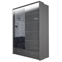 Szafa przesuwna Onyx z lustrem i oświetleniem LED 150cm