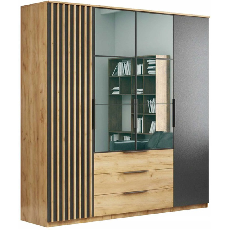 Nowoczesna szafa z szufladami i lustrem Sorento 200