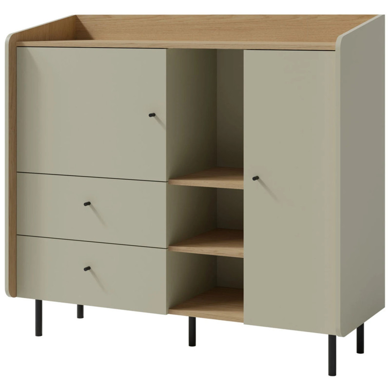 Komoda z drzwiami Alessio AE08 eukaliptus/dąb baltic dune