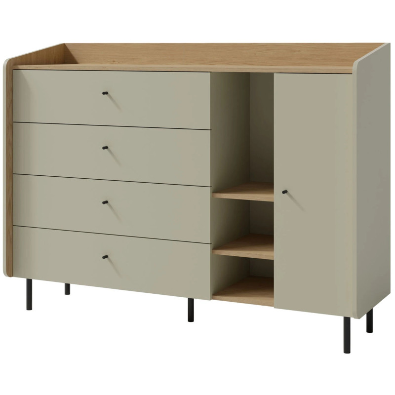 Szeroka komoda Alessio AE07 eukaliptus/dąb baltic dune