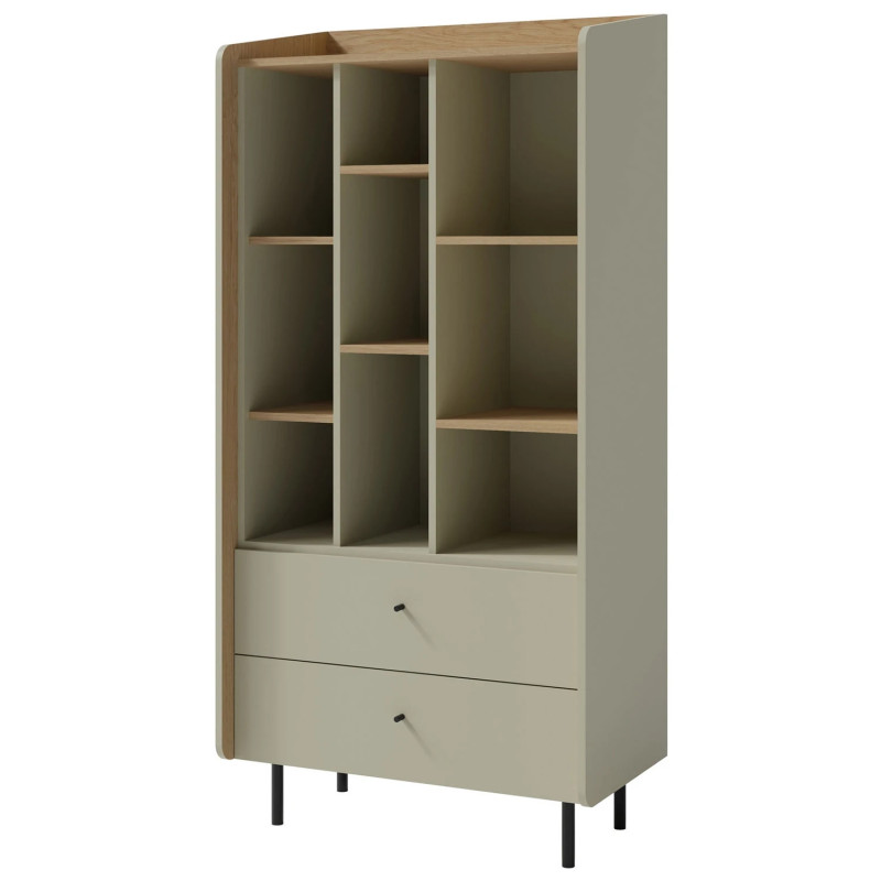 Otwarty regał Alessio AE06 eukaliptus/dąb baltic dune