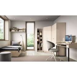 Otwarty regał Alessio AE06 beż piaskowy/dąb olejowany