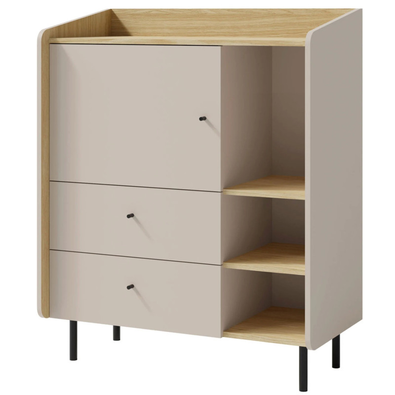 Komoda z szufladami Alessio AE09 beż piaskowy/dąb olejowany