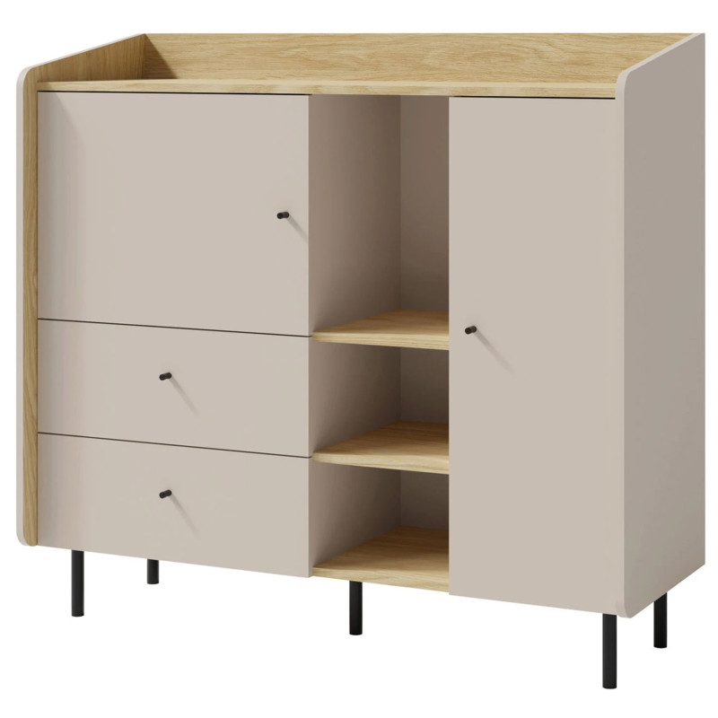 Komoda z drzwiami Alessio AE08 beż piaskowy/dąb olejowany