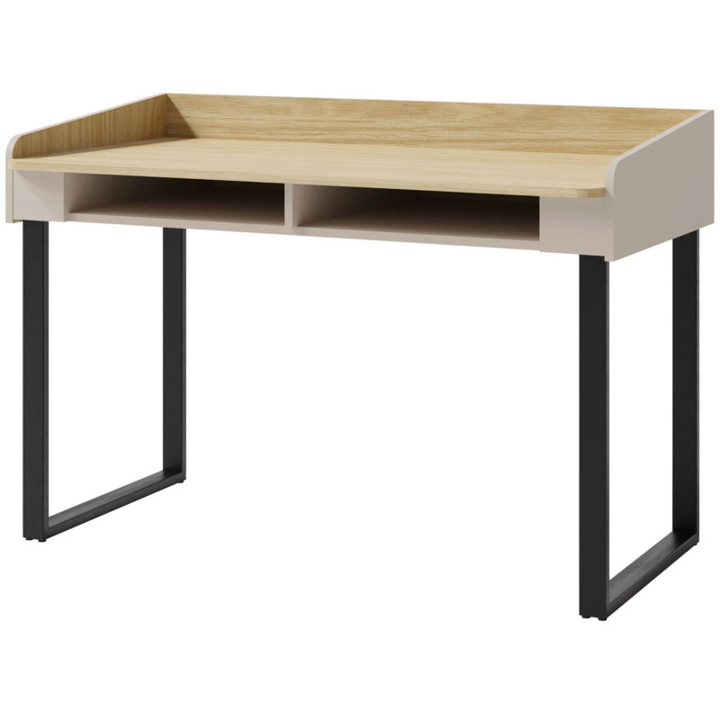 Nowoczesne biurko Alessio AE10 beż piaskowy/dąb olejowany