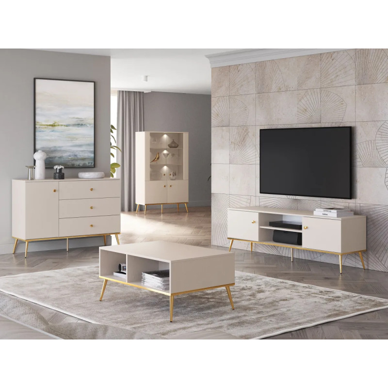 Komoda Selgin 120 kaszmir/złote nóżki