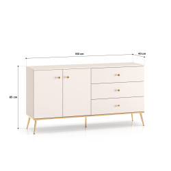 Komoda Selgin 160 kaszmir/złote nóżki Komoda Selgin 160 kaszmir/złote nóżki