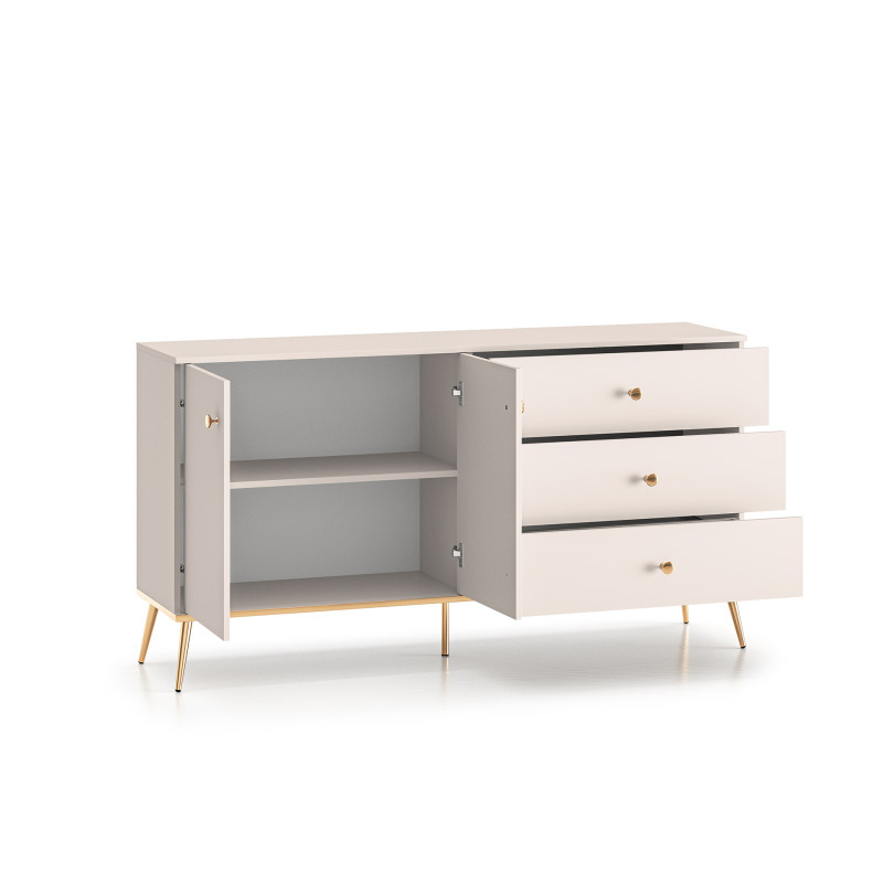 Komoda Selgin 160 kaszmir/złote nóżki