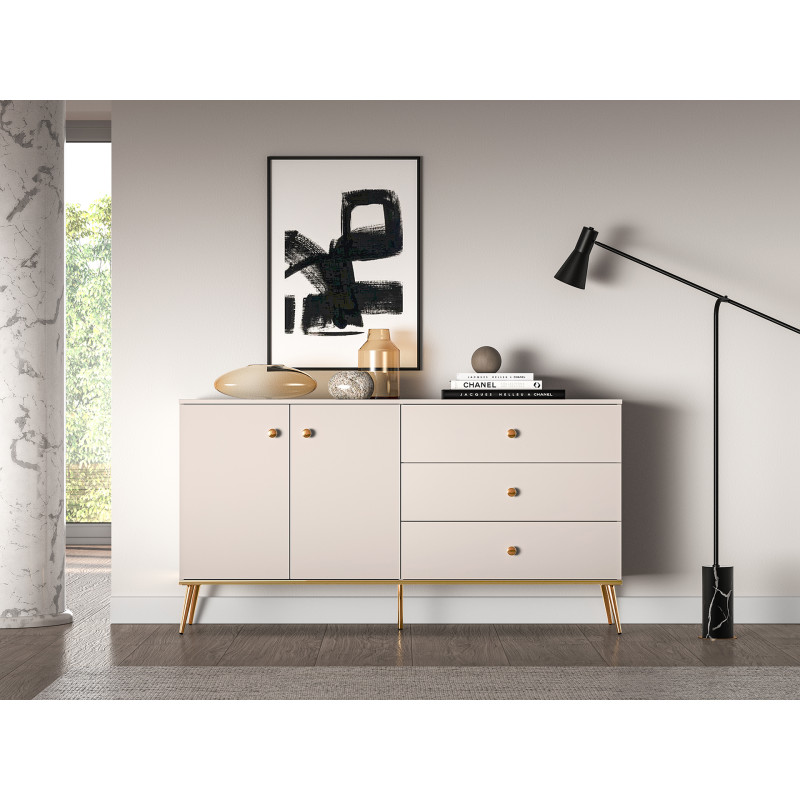 Komoda Selgin 160 kaszmir/złote nóżki