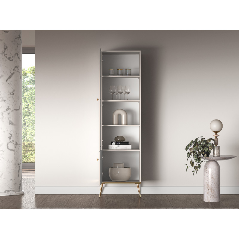 Witryna Selgin 190 kaszmir/złote nóżki ML Meble