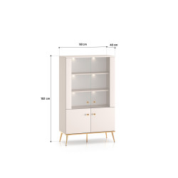 Witryna Selgin 152 kaszmir/złote nóżki ML Meble Witryna Selgin 152 kaszmir/złote nóżki ML Meble