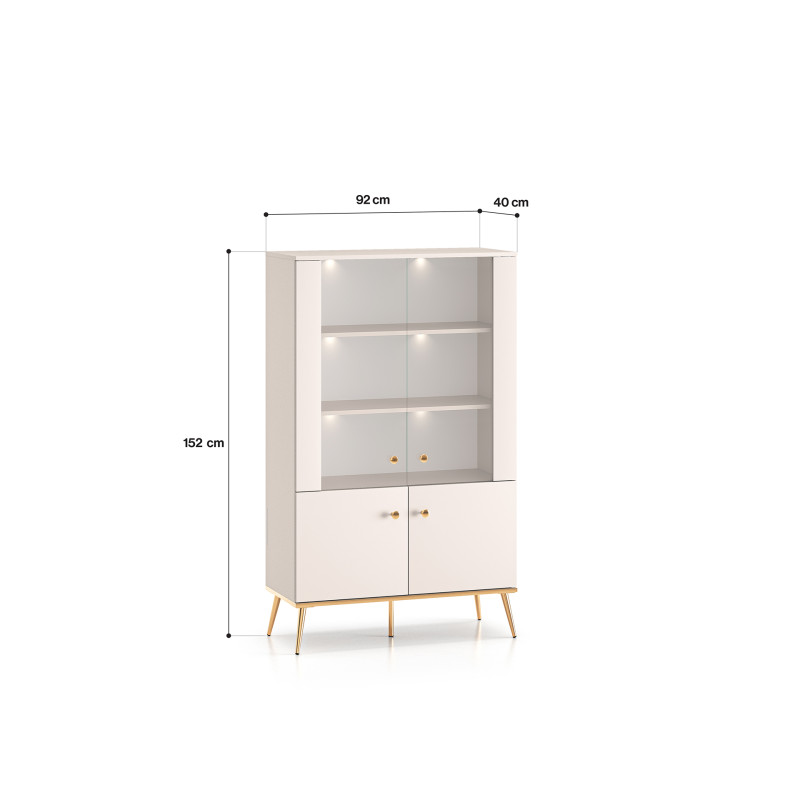 Witryna Selgin 152 kaszmir/złote nóżki ML Meble