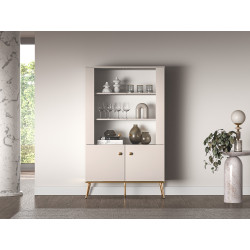 Witryna Selgin 152 kaszmir/złote nóżki ML Meble Witryna Selgin 152 kaszmir/złote nóżki ML Meble