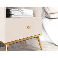 Szafka nocna Selgin kaszmir/złote nóżki ML Meble Szafka nocna Selgin kaszmir/złote nóżki ML Meble