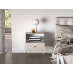 Szafka nocna Selgin kaszmir/złote nóżki ML Meble Szafka nocna Selgin kaszmir/złote nóżki ML Meble