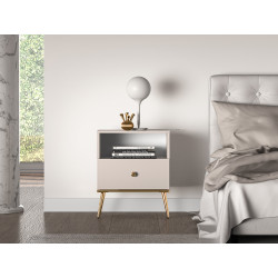 Szafka nocna Selgin kaszmir/złote nóżki ML Meble Szafka nocna Selgin kaszmir/złote nóżki ML Meble