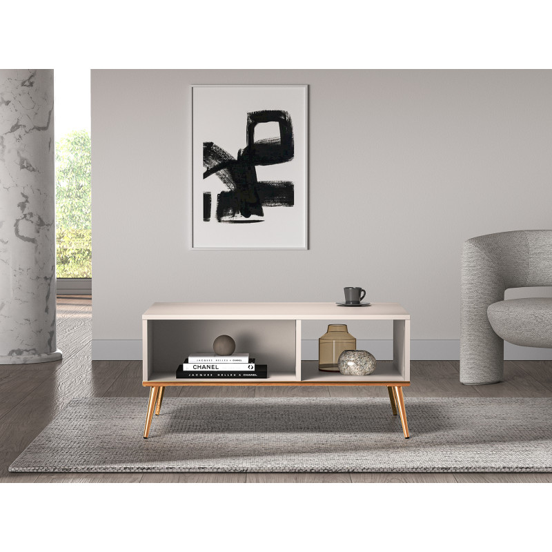 Stolik kawowy Selgin 60x90 kaszmir/złote nóżki