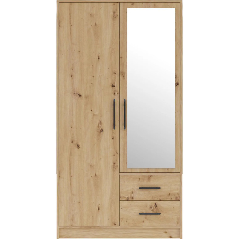 Dwudrzwiowa szafa z lustrem z kolekcji Smart SRL3 dąb artisan