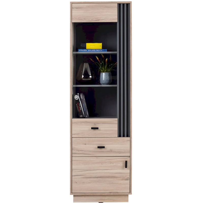 Wysoki regał Allmo AL3 dąb estana/antracyt