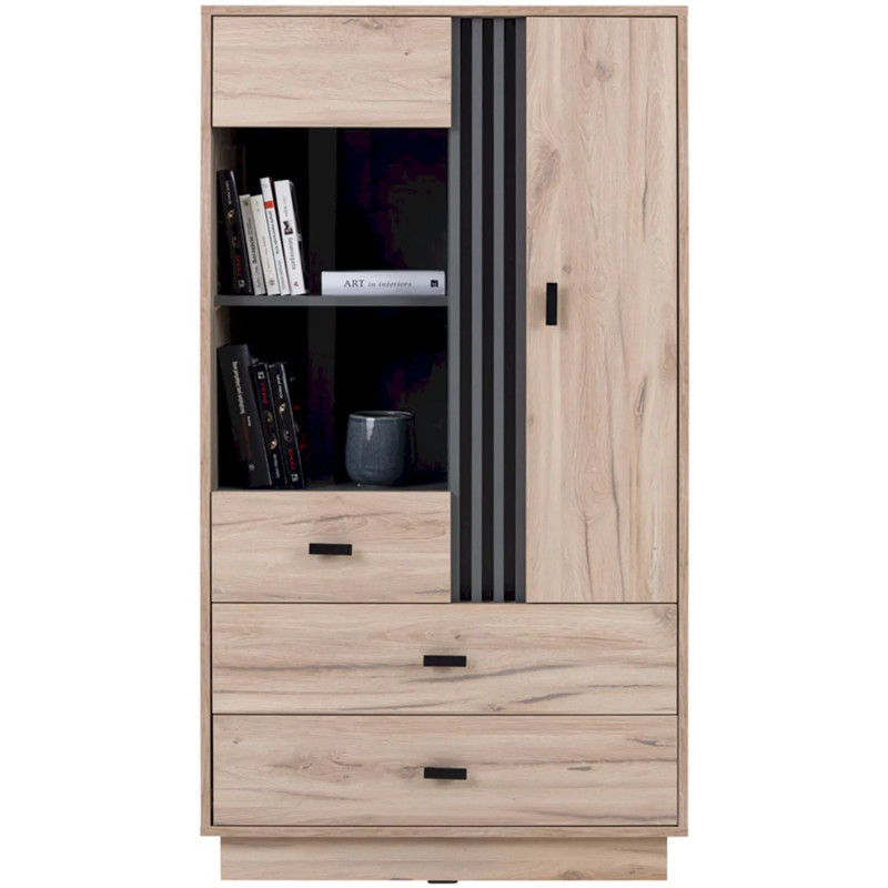 Niski regał Allmo AL4 dąb estana/antracyt