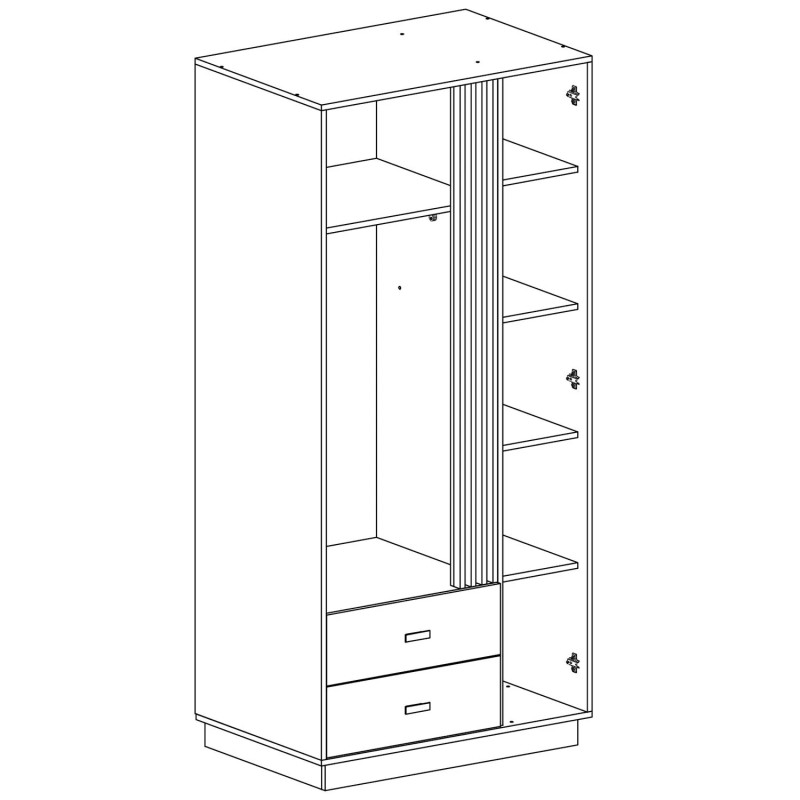 Szafa dwudrzwiowa 90 Allmo AL2 dąb estana/antracyt