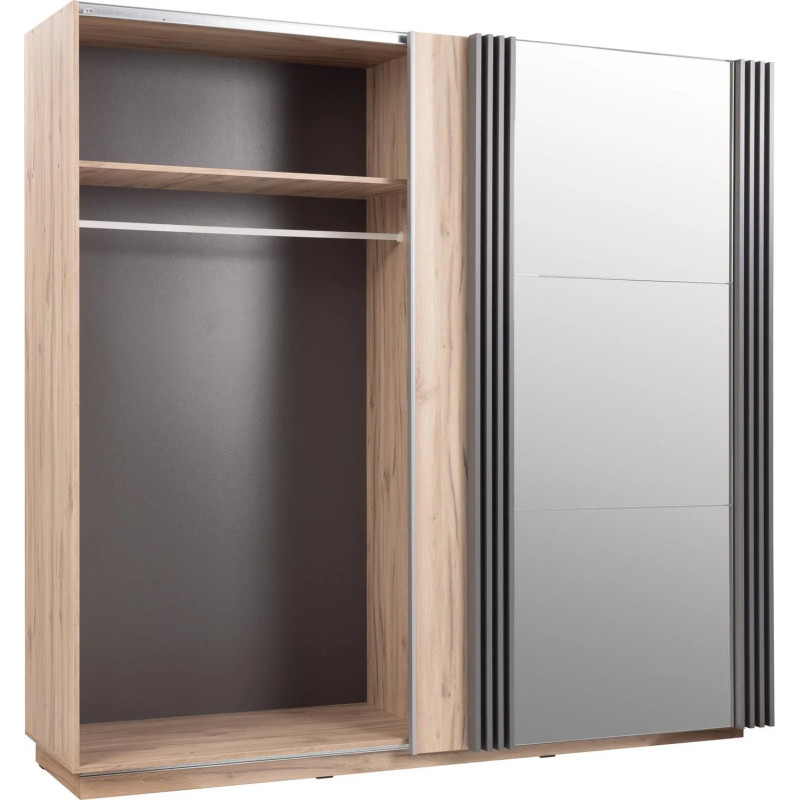 Przesuwna szafa z lustrem Allmo AL15 dąb estana/antracyt