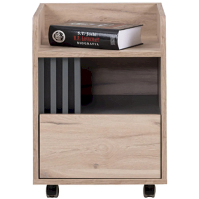 Mini regał na kółkach Allmo AL10 dąb estana/antracyt