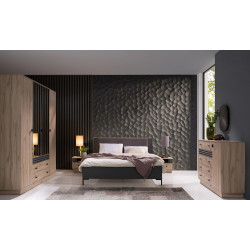 Łóżko 160x200 Allmo AL19 dąb estana/antracyt