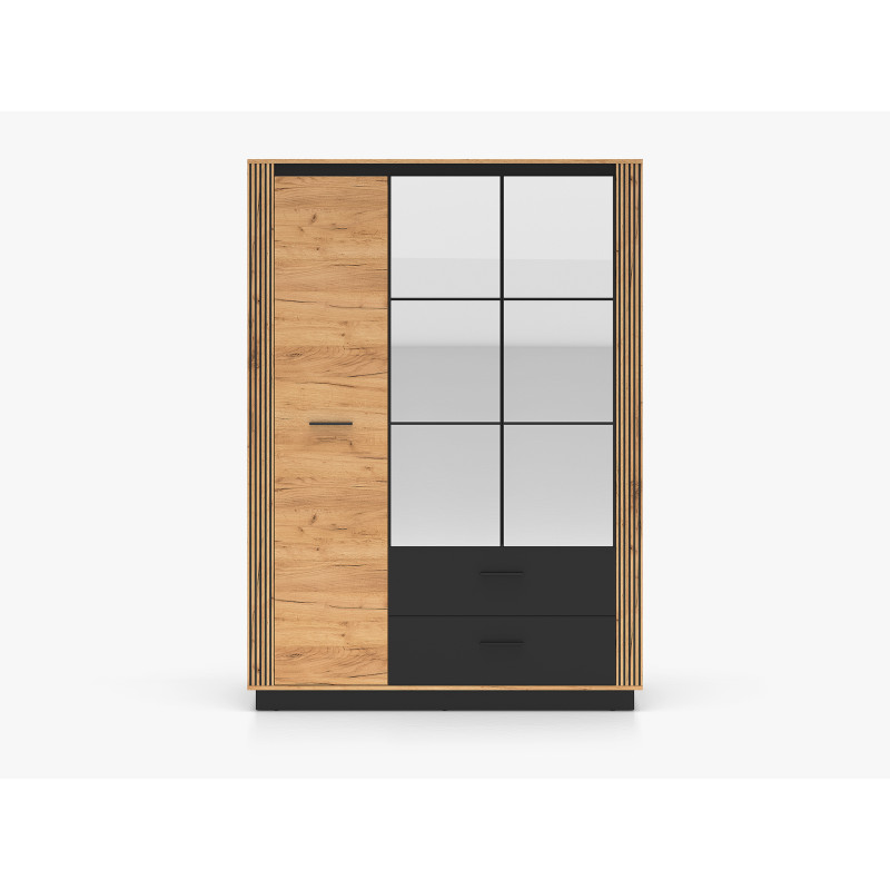 Szafa z lustrem 150 Kolekcja Urso Dąb Craft Złoty/Czarny