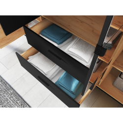 Szafa z lustrem 150 Kolekcja Urso Dąb Craft Złoty/Czarny