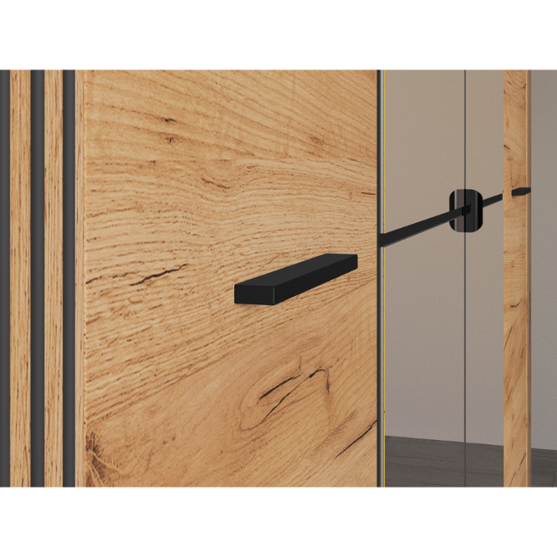 Szafa z lustrem 150 Kolekcja Urso Dąb Craft Złoty/Czarny