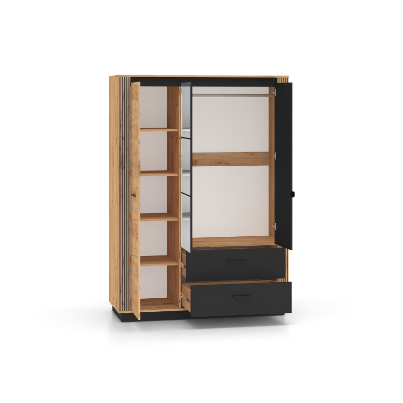 Szafa z lustrem 150 Kolekcja Urso Dąb Craft Złoty/Czarny