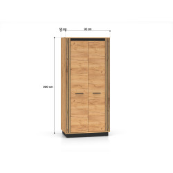 Szafa 92 Kolekcja Urso Dąb Craft Złoty/Czarny