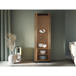 Wysoka witryna Kolekcja Urso Dąb Craft Złoty/Czarny