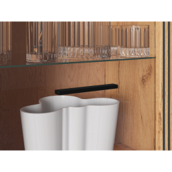 Wysoka witryna Kolekcja Urso Dąb Craft Złoty/Czarny