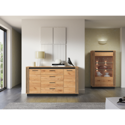 Komoda 160 Kolekcja Urso Dąb Craft Złoty/Czarny