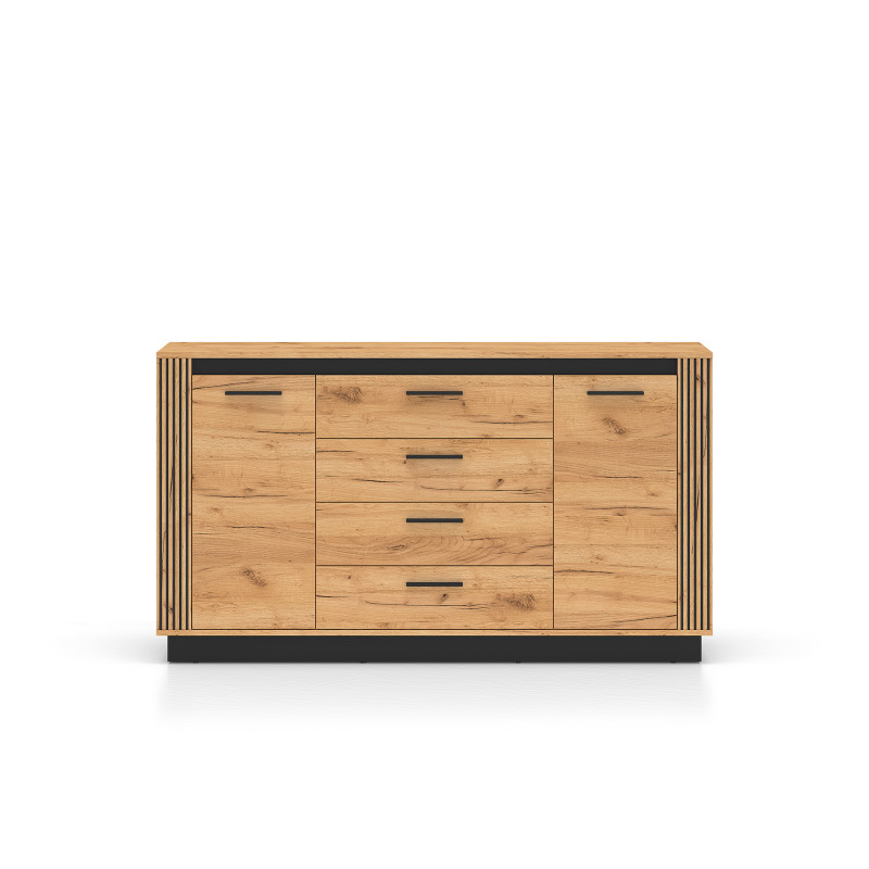 Komoda 160 Kolekcja Urso Dąb Craft Złoty/Czarny