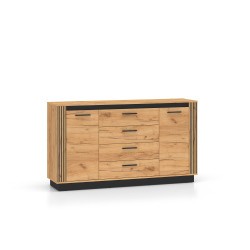 Komoda 160 Kolekcja Urso Dąb Craft Złoty/Czarny