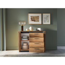 Komoda 115 Kolekcja Urso Dąb Craft Złoty/Czarny Komoda 115 Kolekcja Urso Dąb Craft Złoty/Czarny