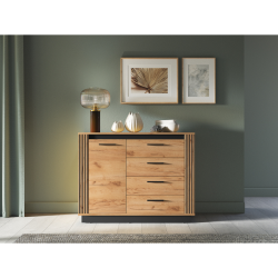 Komoda 115 Kolekcja Urso Dąb Craft Złoty/Czarny Komoda 115 Kolekcja Urso Dąb Craft Złoty/Czarny