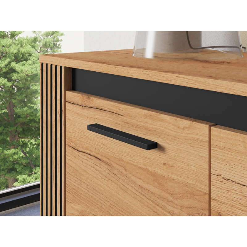 Komoda 115 Kolekcja Urso Dąb Craft Złoty/Czarny