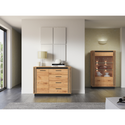 Komoda 115 Kolekcja Urso Dąb Craft Złoty/Czarny Komoda 115 Kolekcja Urso Dąb Craft Złoty/Czarny