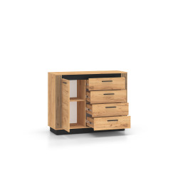 Komoda 115 Kolekcja Urso Dąb Craft Złoty/Czarny Komoda 115 Kolekcja Urso Dąb Craft Złoty/Czarny