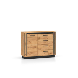 Komoda 115 Kolekcja Urso Dąb Craft Złoty/Czarny