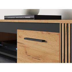 Szafka RTV Kolekcja Urso Dąb Craft Złoty/Czarny