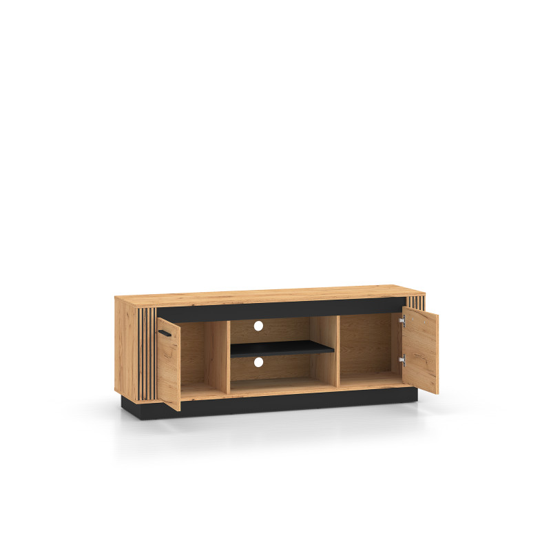 Szafka RTV Kolekcja Urso Dąb Craft Złoty/Czarny