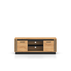 Szafka RTV Kolekcja Urso Dąb Craft Złoty/Czarny