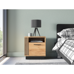 Szafka nocna Kolekcja Urso Dąb Craft Złoty/Czarny