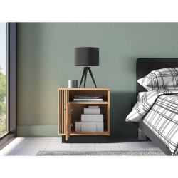 Szafka nocna Kolekcja Urso Dąb Craft Złoty/Czarny