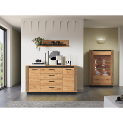 Półka Urso 12 z kolekcji Urso Dąb Craft Złoty/Czarny